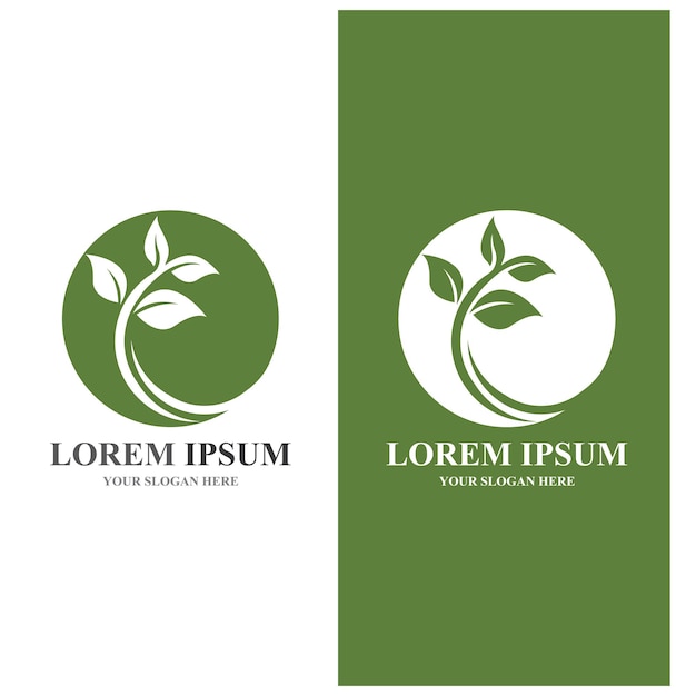 Hoja verde ecología naturaleza logo elemento vector