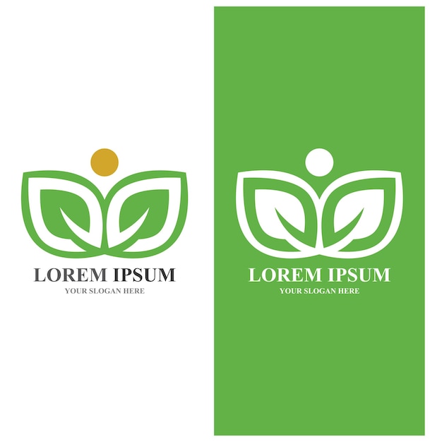 Hoja verde ecología naturaleza logo elemento vector