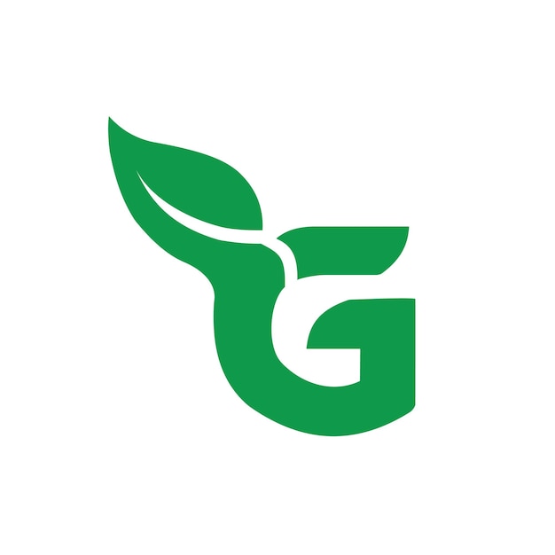 Hoja verde en forma de letra G