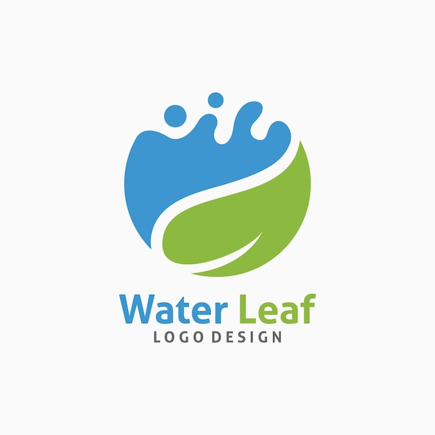 Hojas y agua para el diseño de logotipos naturales.