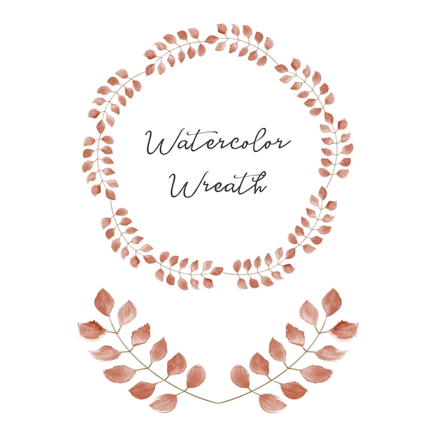 Vector hojas autumn wreath watercolor