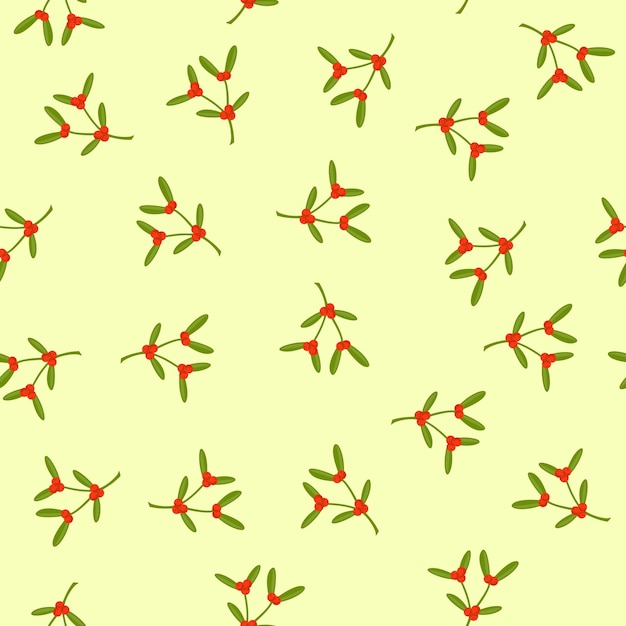hojas y bayas papel regalo patrón sin costuras