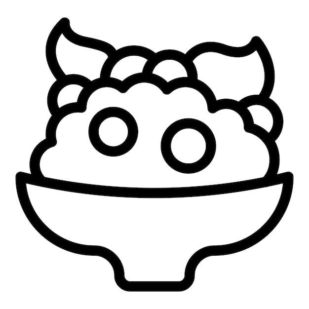 Las hojas de brócoli icono contorno vector coliflor repollo
