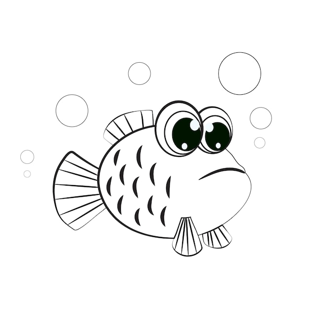 Las hojas de colores de Ocean Fish Childrens se pueden imprimir