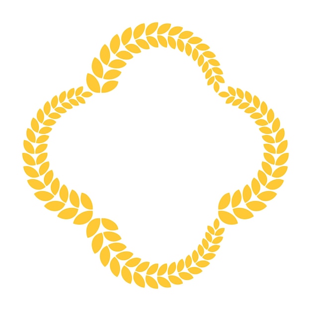Hojas de coronas de laurel marco de diseño de ilustración vectorial