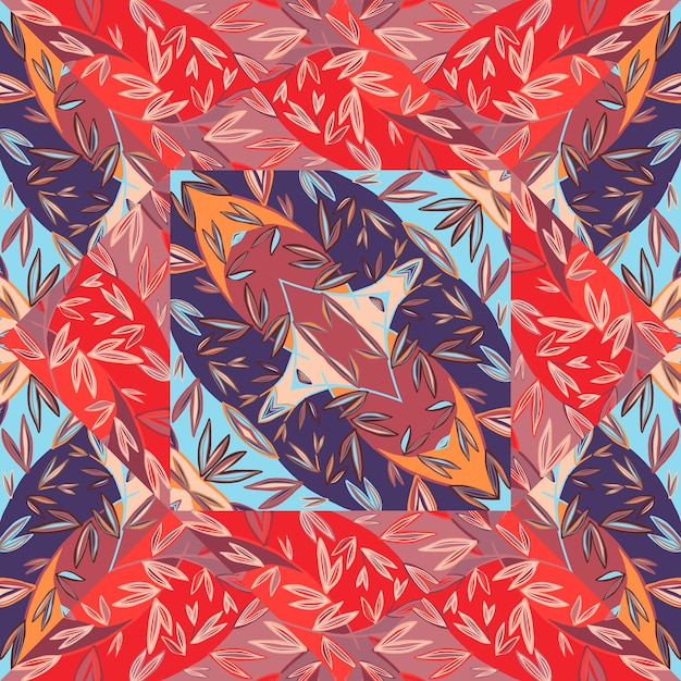 Hojas creativas mosaico de patrones sin fisuras Hojas de palma azulejo Follaje botánico fondo de pantalla sin fin