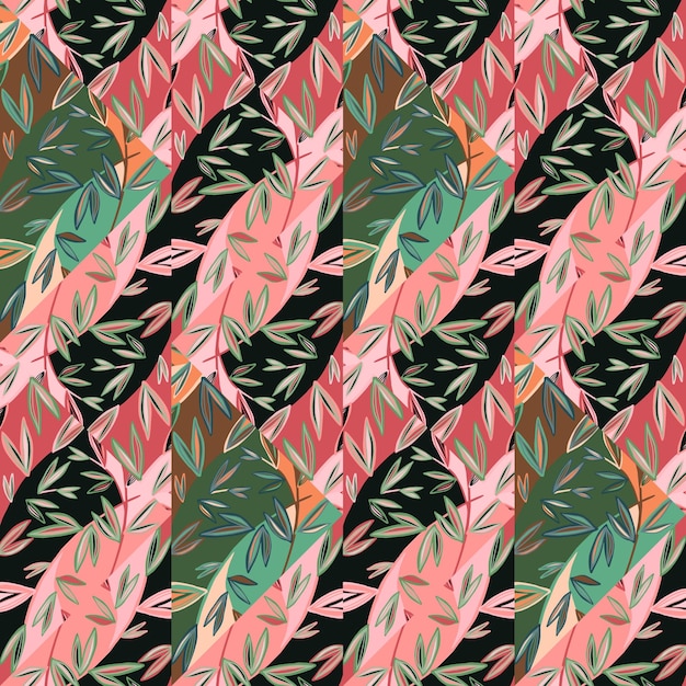 Hojas creativas mosaico de patrones sin fisuras hojas de palma azulejo follaje botánico fondo de pantalla sin fin