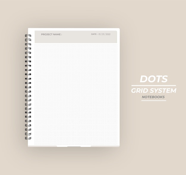 Hojas de cuadernos forradas a cuadros con papel dotted grid