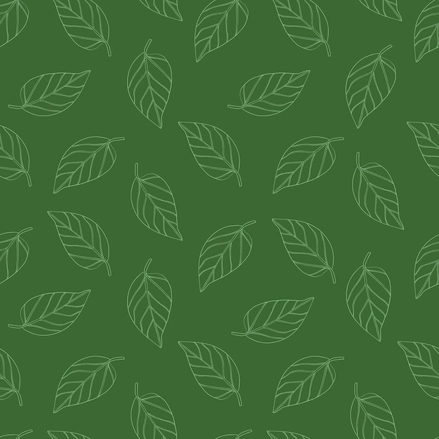 Hojas dibujadas a mano patrón sin costuras para textil vegetación floral para el diseño