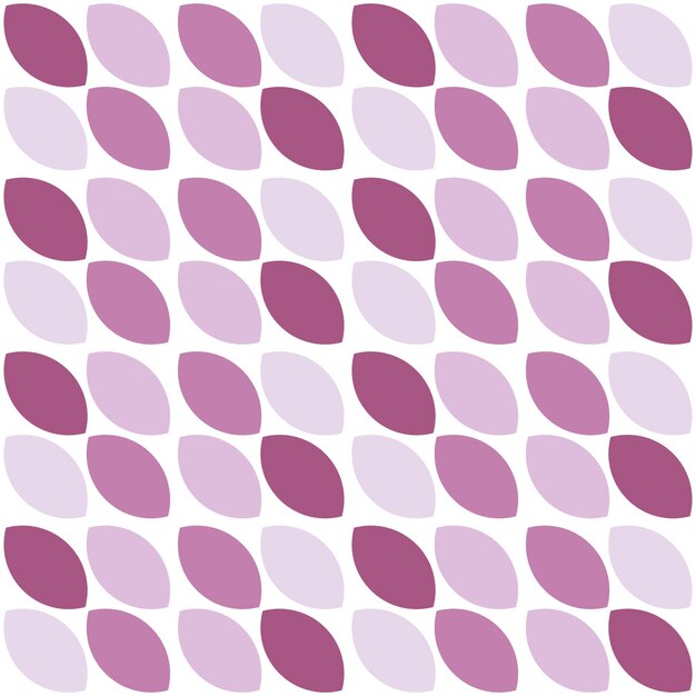 Hojas de formas redondeadas de patrones sin fisuras geométricas minimalistas modernas en un esquema de color rosa sobre un fondo blanco
