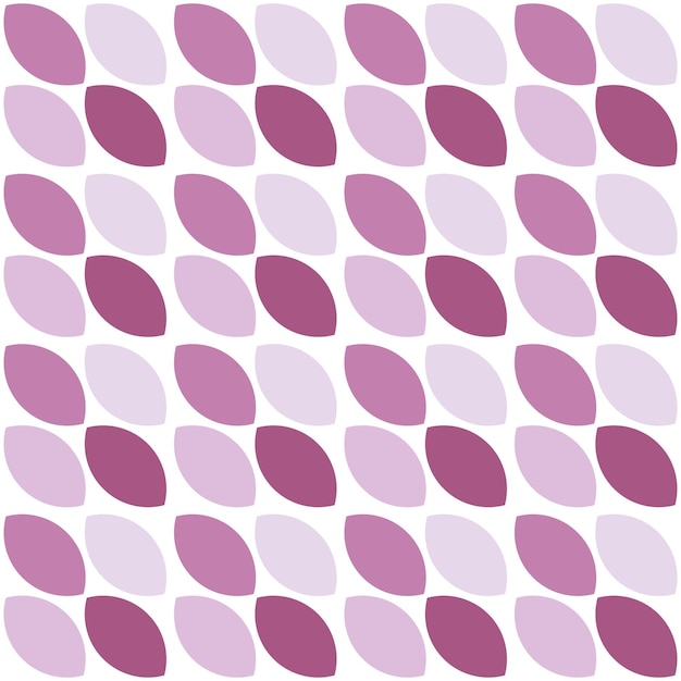 Hojas de formas redondeadas de patrones sin fisuras geométricas minimalistas modernas en un esquema de color rosa sobre un fondo blanco