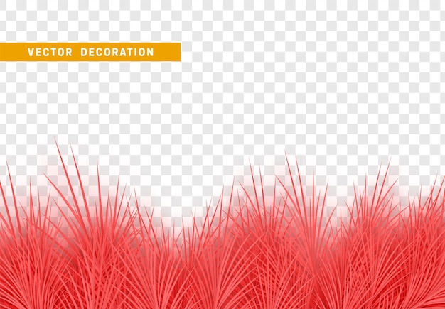 Hojas y hierba estilo de dibujos animados de papel. Frontera decorativa hecha de hojas aisladas. Ilustración vectorial