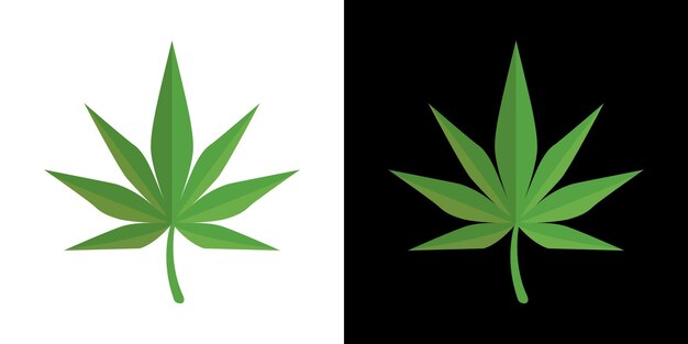 Hojas de hierba de marihuana de cannabis vectorial libre dispuestas en estilo plano