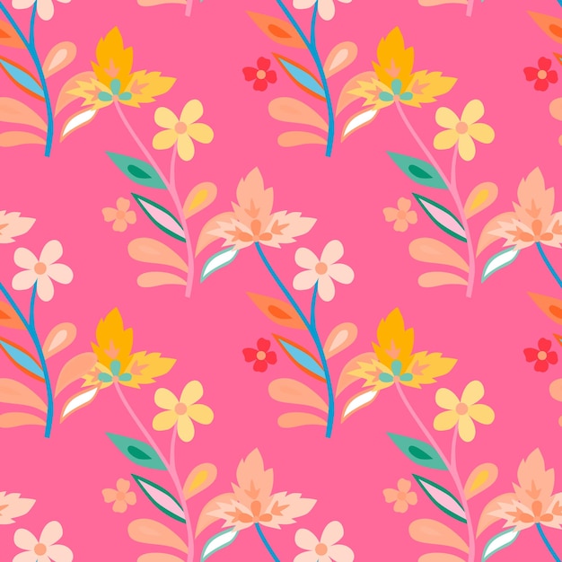 Hojas lindas abstractas y patrones sin fisuras de flores Hermoso fondo de pantalla floral Fondo sin fin de plantas lindas