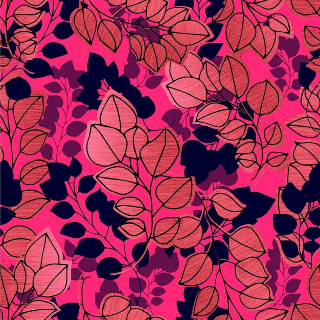 Hojas metálicas de otoño vector de fondo transparente para telas, estampados, embalajes y postales
