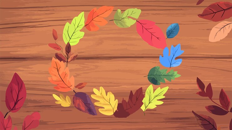 Vector hojas multicolores elegantemente dispuestas con armonía