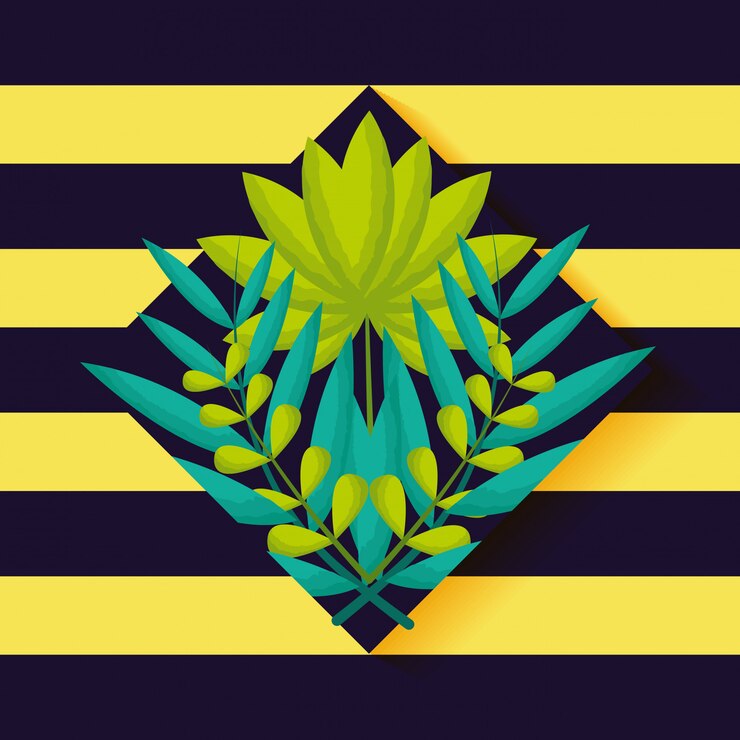 Vector hojas naturales tropicales