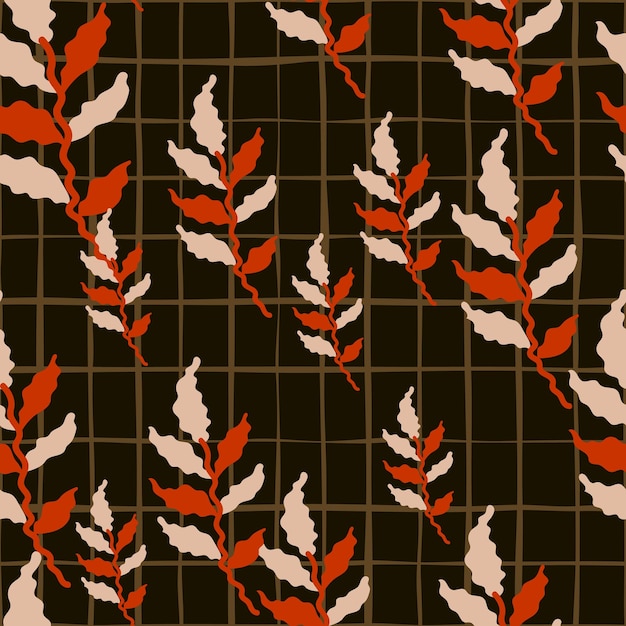 Hojas orgánicas patrón sin costuras estilo simple fondo botánico papel pintado decorativo de hojas de bosque para diseño de telas impresión textil portada de papel de envoltura ilustración vectorial