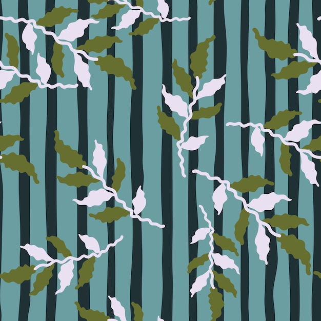 Hojas orgánicas de patrones sin fisuras Estilo simple Fondo botánico Fondo de pantalla de hoja de bosque decorativo Para diseño de tela Impresión textil Cubierta de papel de regalo Ilustración vectorial