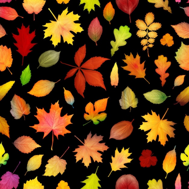 Hojas de otoño coloridas de fondo transparente. Ilustración vectorial