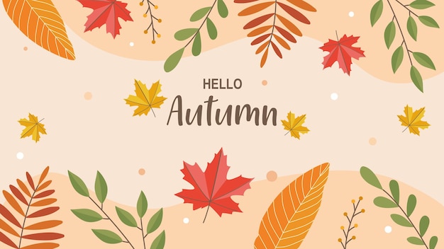 Hojas de otoño diseño plano papel tapiz de fondo