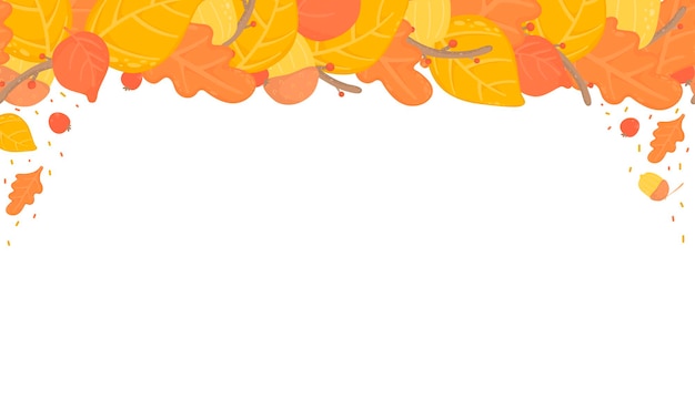 Hojas de otoño fondo transparente, hojas de otoño naranjas y amarillas, diseño de ramas. Naturaleza, elementos orgánicos Vector