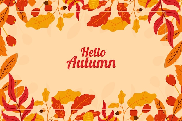 Hojas de otoño en el fondo