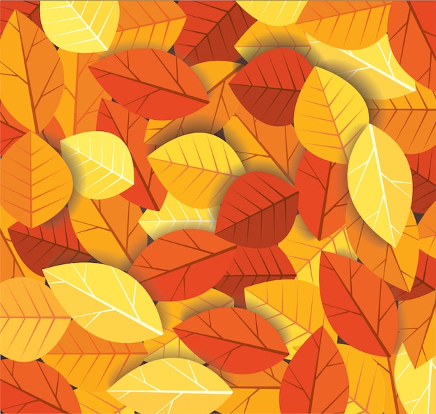 Hojas de otoño en el fondo