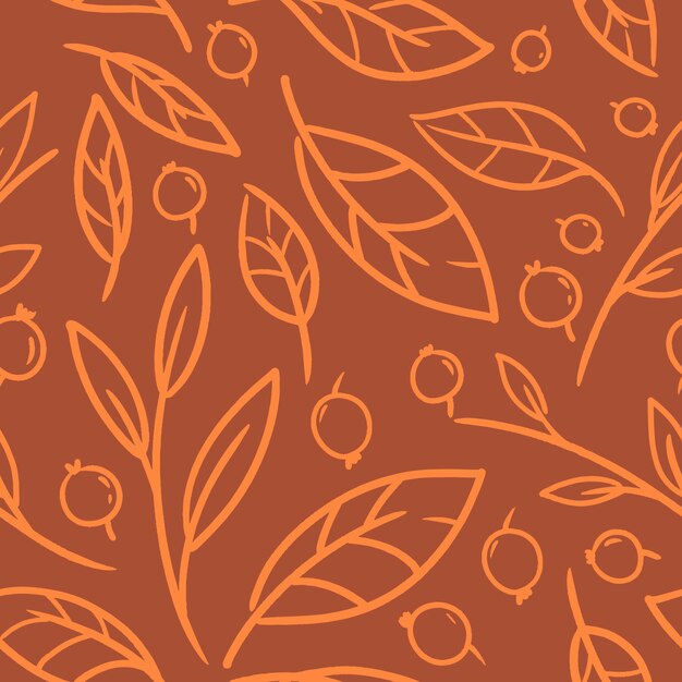 Vector hojas de otoño en naranja de patrones sin fisuras para papel tapiz, papel de regalo, para impresiones de moda, tela, diseño.