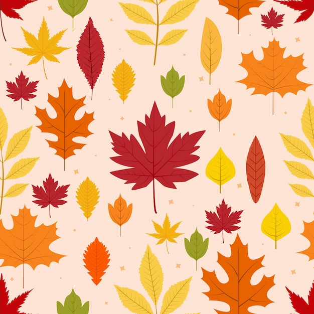 Las hojas de otoño con un patrón sin costuras Fondo del concepto de otoño