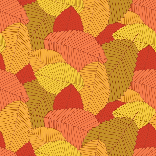 Hojas de otoño patrón sin fisuras