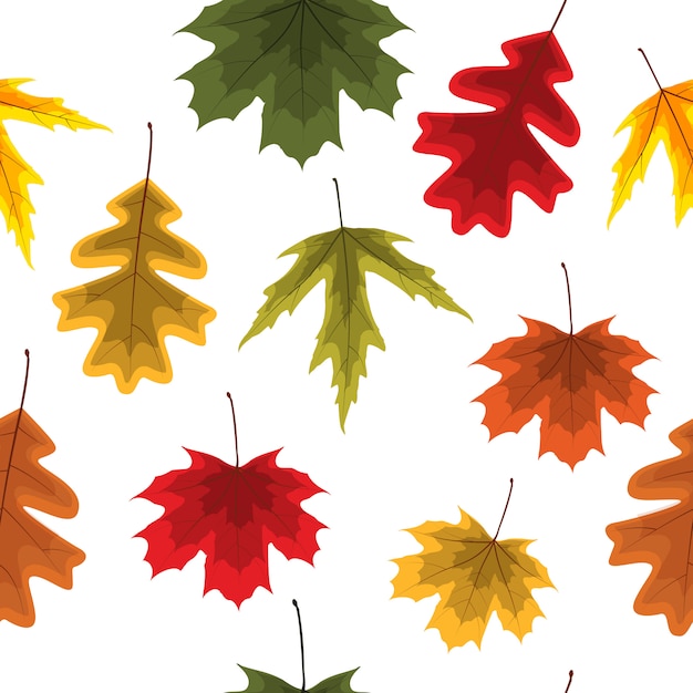 Hojas de otoño patrón sin fisuras