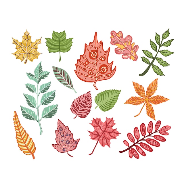 Vector hojas de otoño patrón de fondo sin fisuras ilustración vectorial