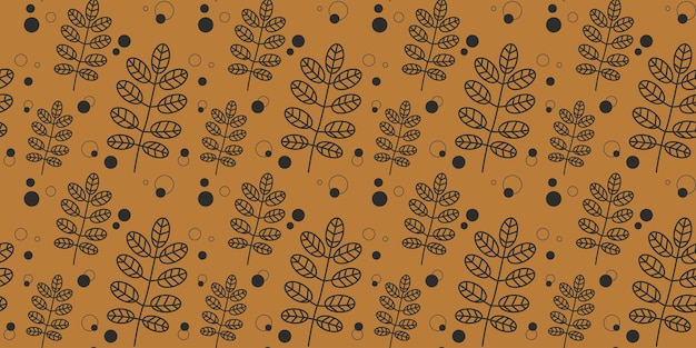 Hojas de otoño patrón vectorial sin costuras dibujado a mano para papel tapiz, pancartas, postales, textiles, fondos, pegatinas, papel de regalo, etc.