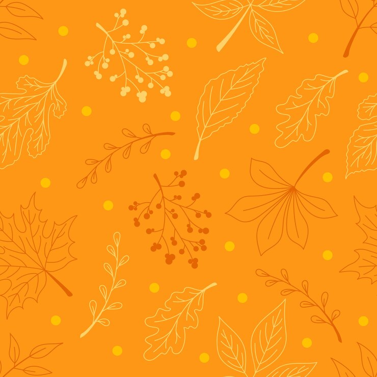 Hojas de otoño, patrones sin fisuras en estilo doodle. Imprimir para ropa, platos, textiles. Ilustración de vector EPS10.