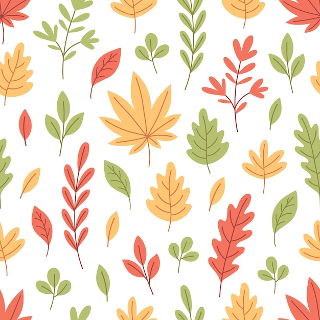 Hojas de otoño de patrones sin fisuras Follaje de otoño tiempo de otoño Diseño para tela textil