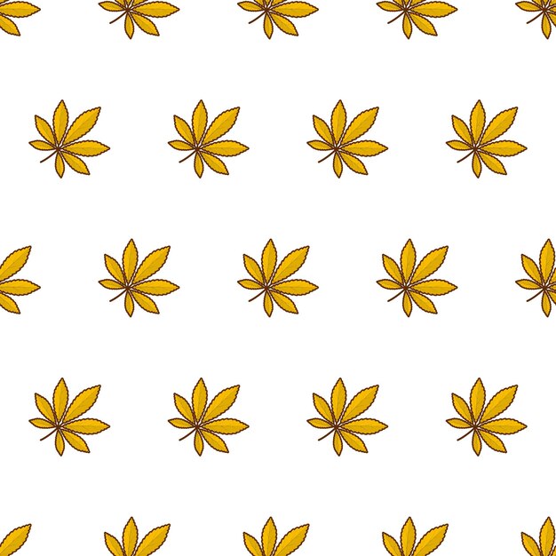Hojas De Otoño De Patrones Sin Fisuras Sobre Un Fondo Blanco. Ilustración de vector de tema de hoja de otoño o follaje de otoño