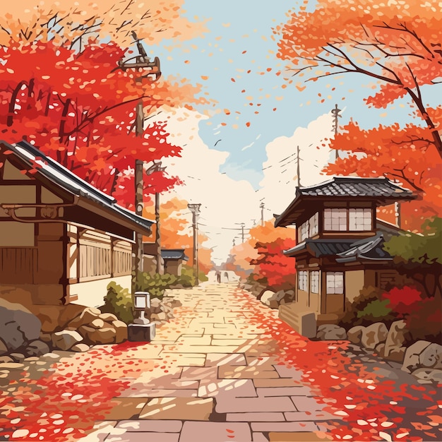 Vector las hojas de otoño son una especialidad de japón.