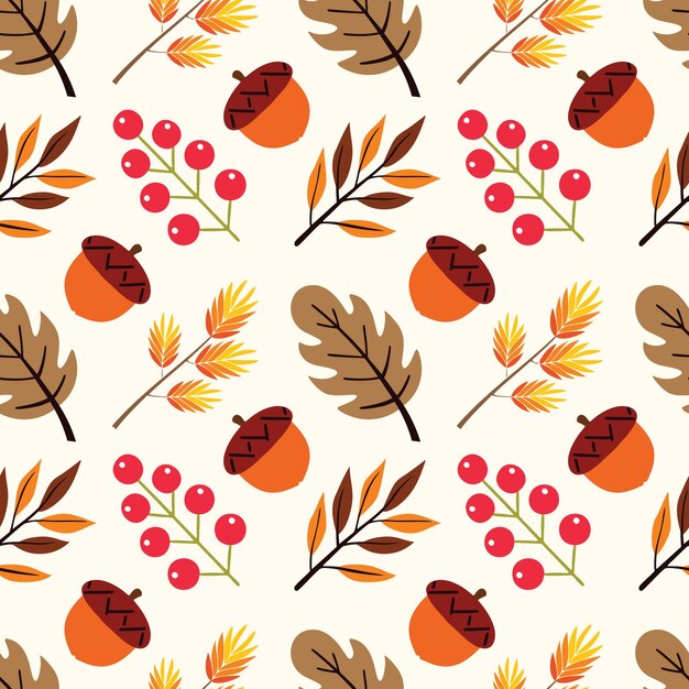 Las hojas de otoño tienen un patrón sin costuras que repite la textura vectorial