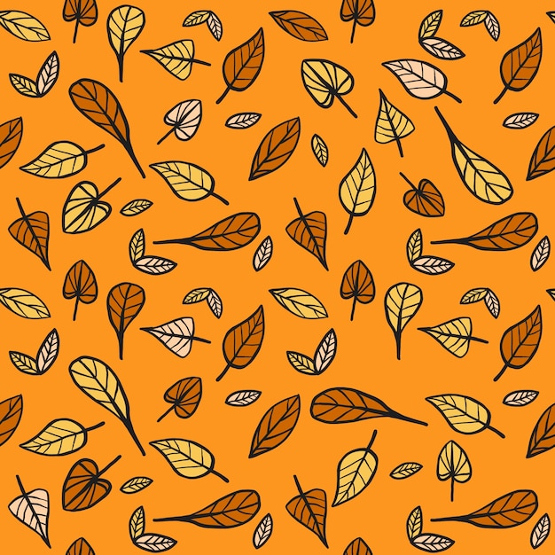 Las hojas de otoño tienen un patrón sin costuras.