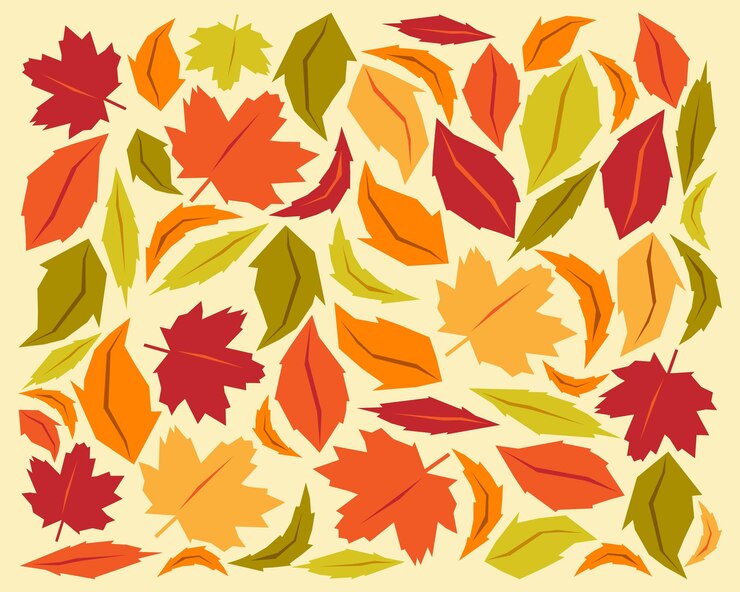 Hojas de otoño en tonos cálidos para fondos decorativos