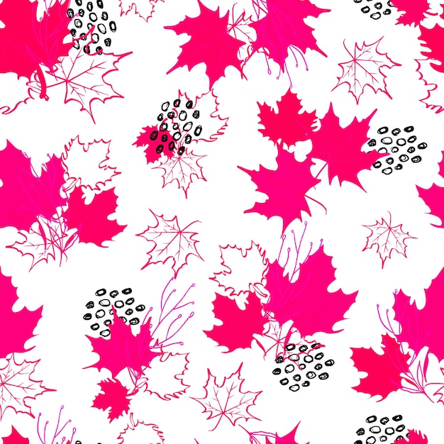 Hojas de otoño vector de fondo transparente para telas, estampados, embalajes y postales.