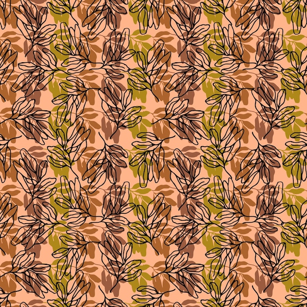 Hojas de otoño vector de fondo transparente para telas, estampados, embalajes y postales.