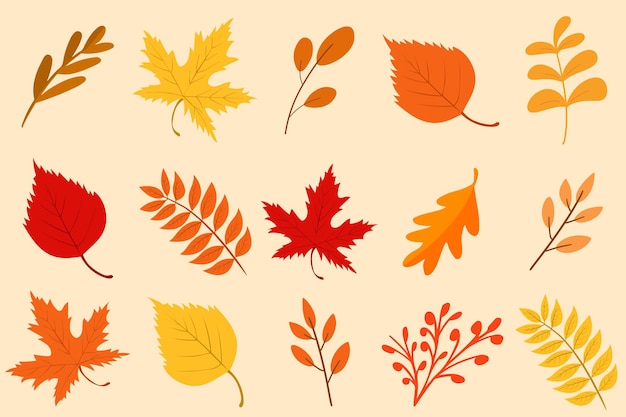 Las hojas de otoño vector libre