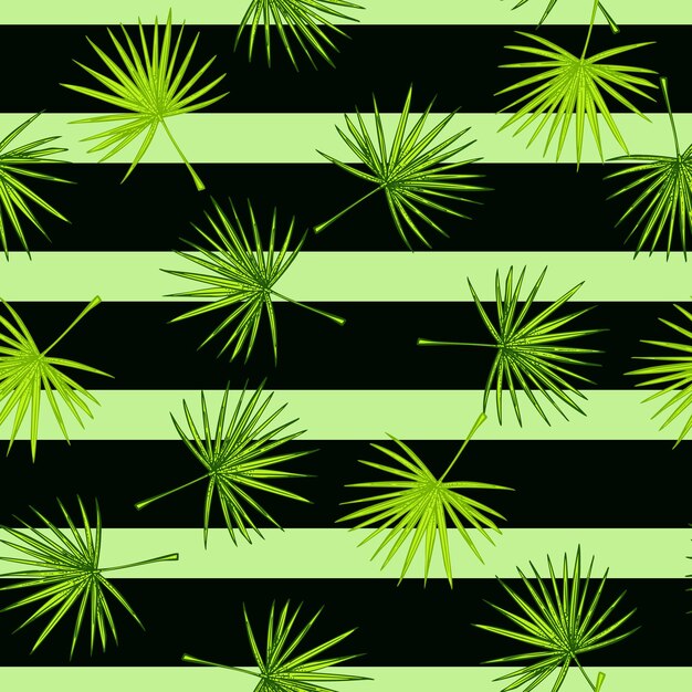 Hojas de palma de abanico patrón sin costuras Rama tropical vintage en estilo de grabado Follaje de textura dibujado a mano para papel tapiz de tela papel de regalo de impresión textil Ilustración vectorial