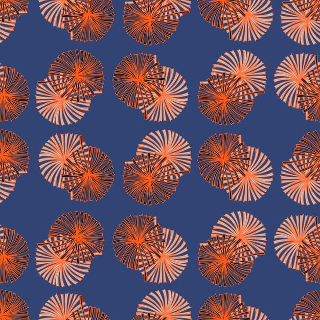 Hojas de palmera de abanico patrón sin costuras en follaje tropical vintage en estilo de grabado