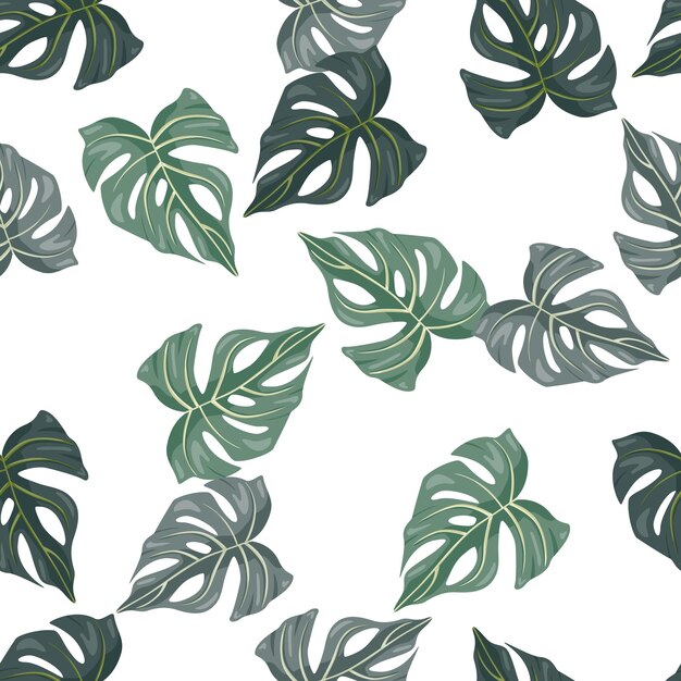 Hojas de palmeras tropicales decorativas de patrones sin fisuras Fondo de pantalla transparente de hoja de selva Textura botánica exótica Fondo floral