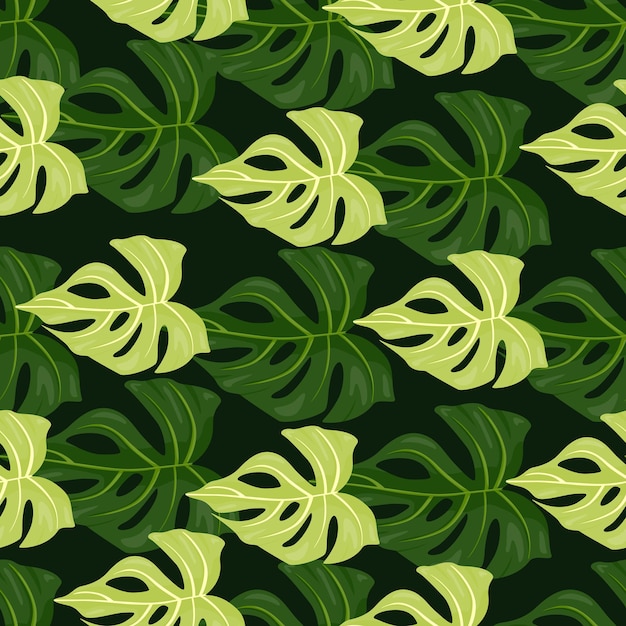 Hojas de palmeras tropicales decorativas de patrones sin fisuras Fondo de pantalla transparente de hoja de selva Textura botánica exótica Fondo floral