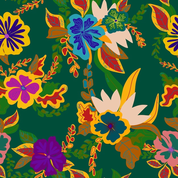 Hojas de palmeras tropicales exóticas Conjunto de patrones vectoriales sin fisuras Para el diseño de tela de impresión ropa papel tapiz, etc.