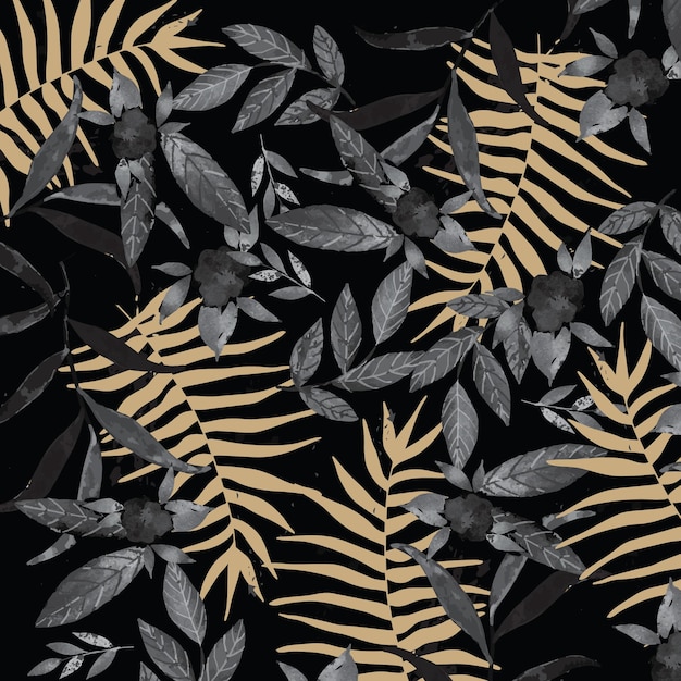Hojas de palmeras tropicales, patrón vectorial. Ilustración de follaje de la selva. Plantas exóticas. Flora de playa de verano